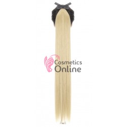 Extensie de par coada dreapta cu snur si pini 80 cm Cod 137F-102 Blond Deschis
